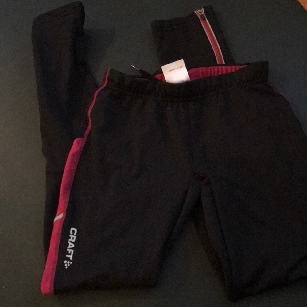 Fleece-lined running leggings with zipper XS